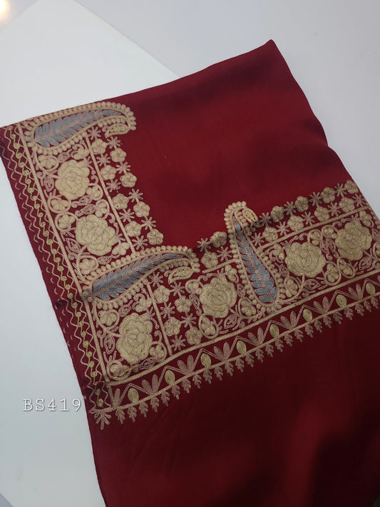 Aari Border Kashmiri Shawl | 4 Side Border Embroidery | Perfect Gift