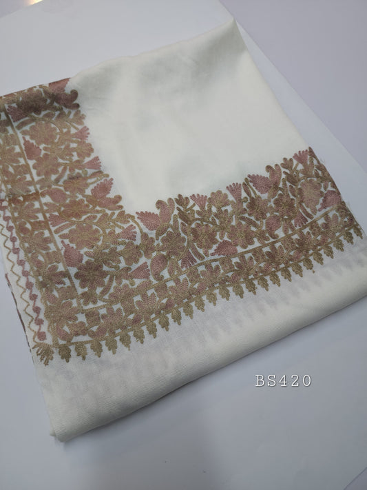 Aari Border Kashmiri Shawl | 4 Side Border Embroidery | Perfect Gift